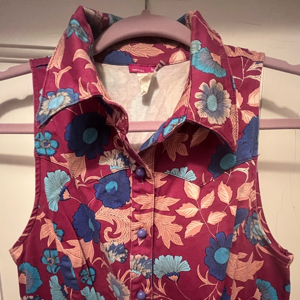 ModCloth Sleeveless dress burgundy floral